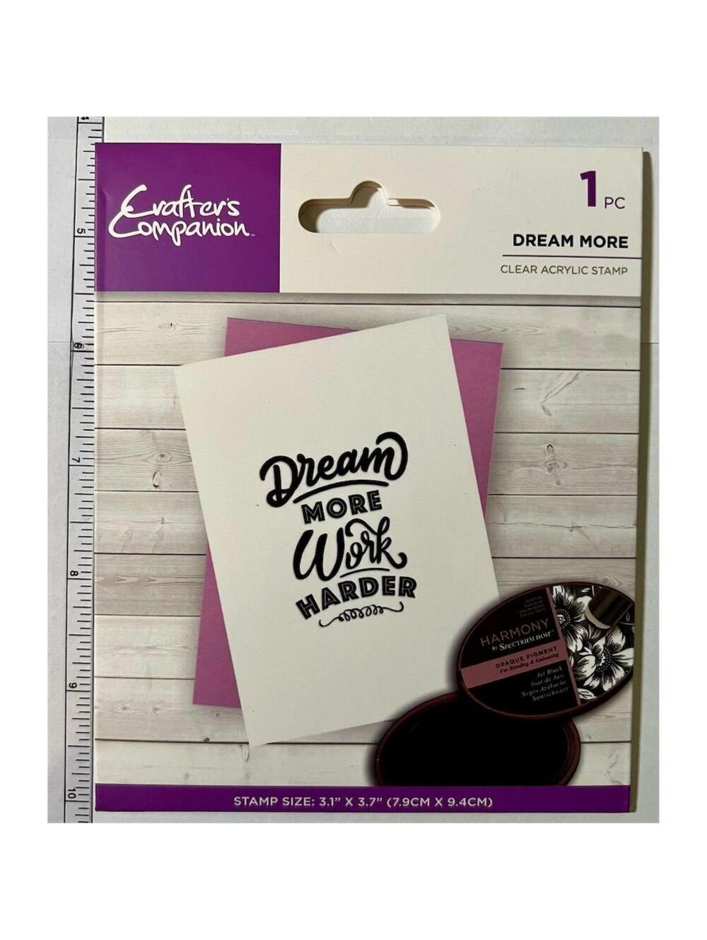 Crafter's Companion Dream More Clear Acrylic Stamp 1 Pc Inspirational Sentiment